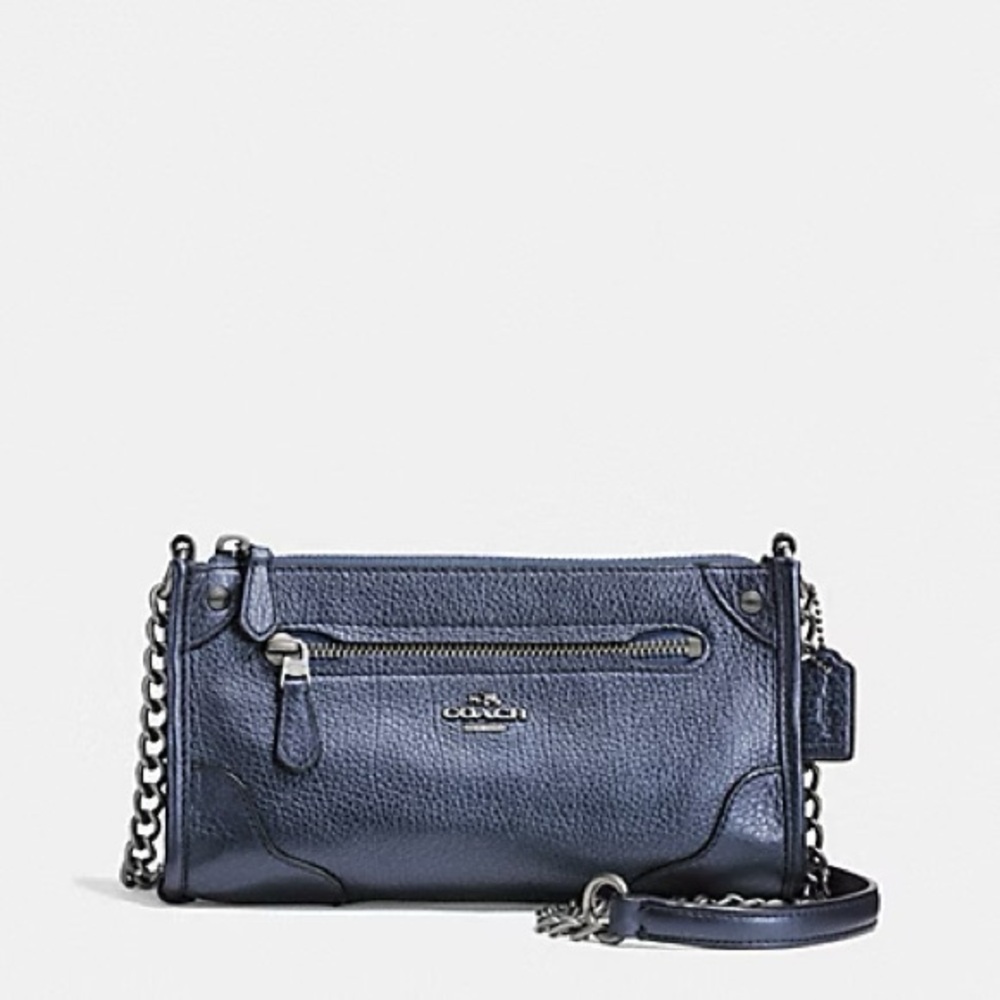 Coach Navy Blue Leather Crossbody Bag